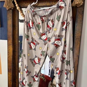 Hello Kitty Gray Pajama Pants with Red Accents